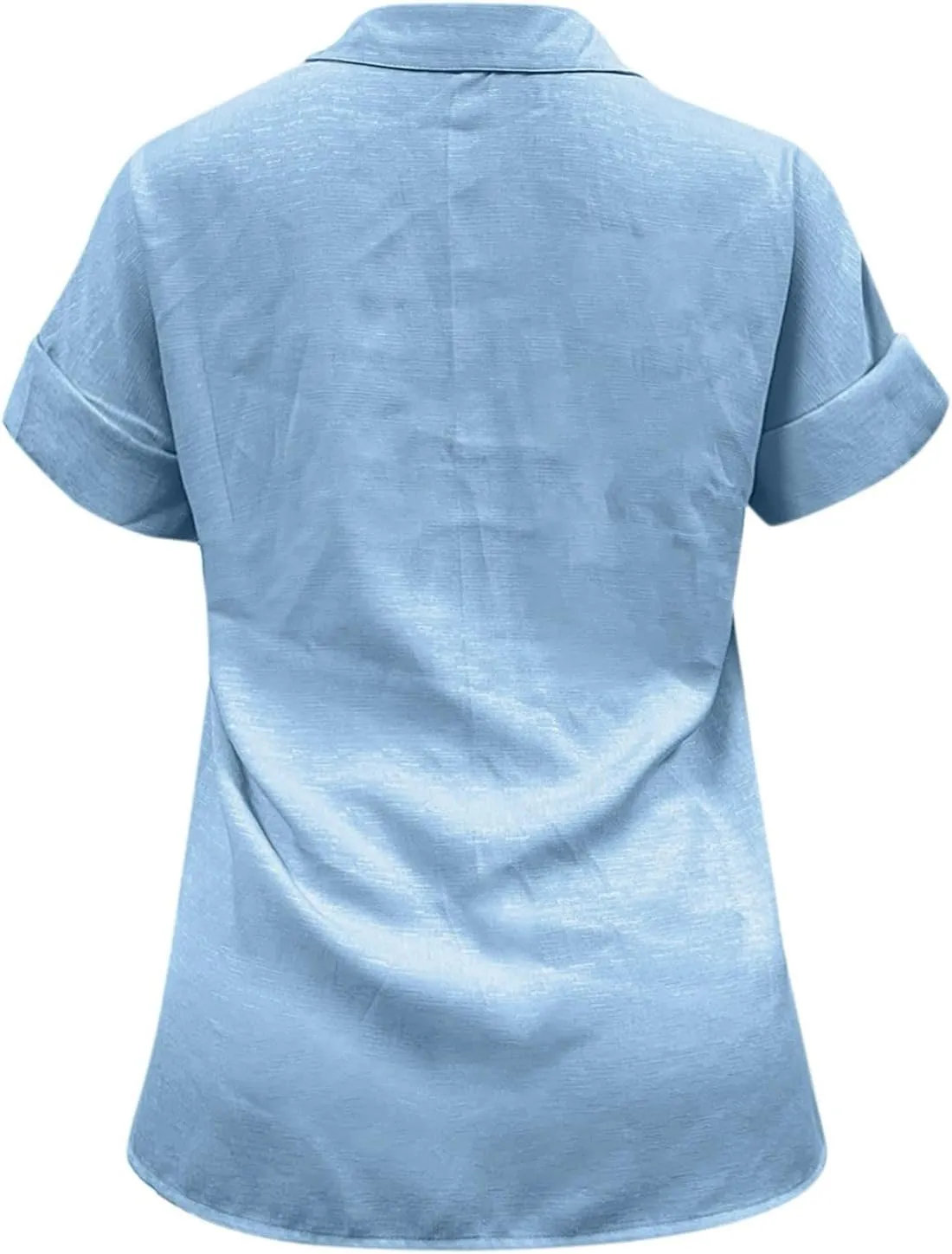 Women's Short Sleeve Linen Shirt Casual Crew Neck Basic T Shirts Plain Loose Fit Summer Tee Tops
