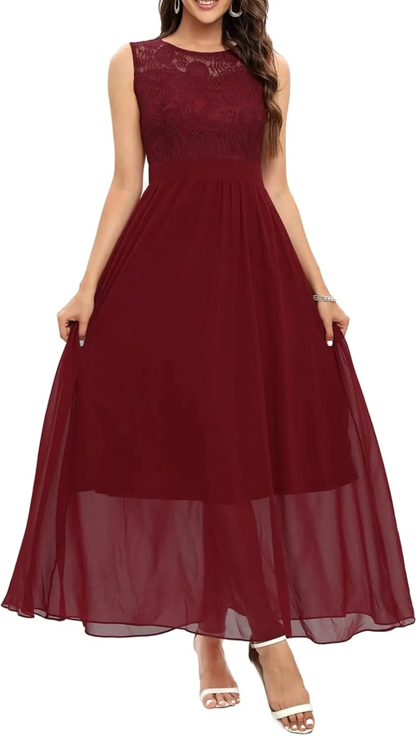 Women's Summer Cocktail Dresses 2025 Formal Wedding Guest Dress Floral Lace High Low Prom Tea Party Gown