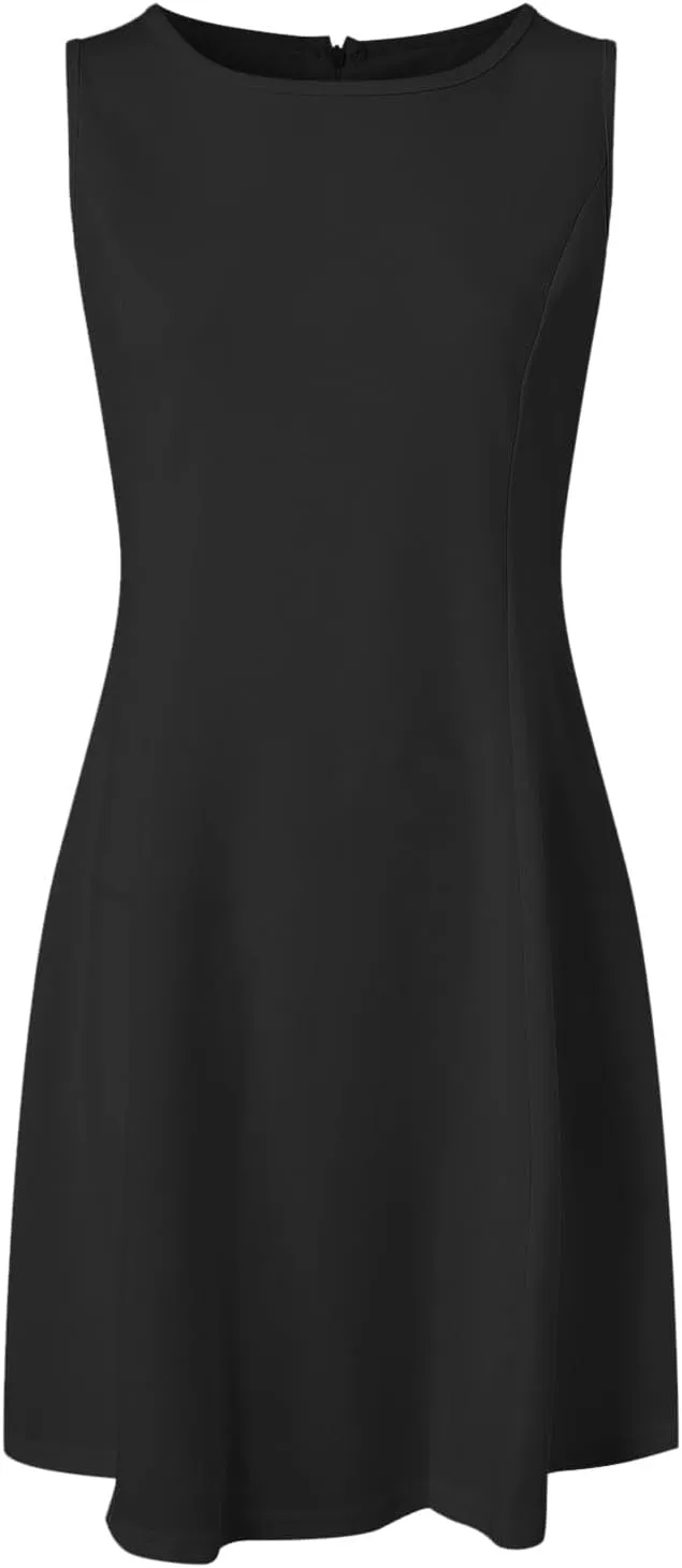 Womens Summer Sleeveless Boat Neck Mini Dress Slim Fitted Party Club Little Short Dresses Cute Sexy Bodycon Dress