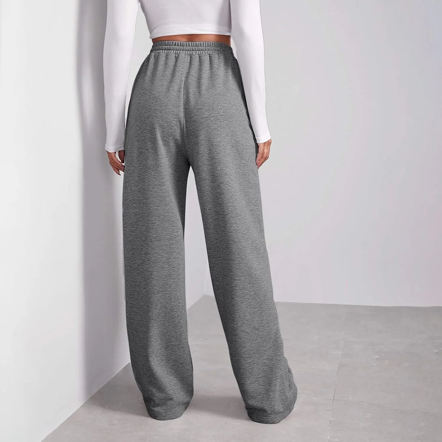 Womens Sweatpants Comfy Bottoms Thermal Loose Fit Joggers Preppy Yoga Fleece with Pockets Pants Trousers