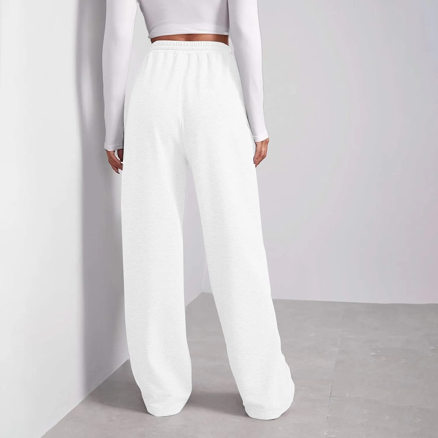 Womens Sweatpants Comfy Bottoms Thermal Loose Fit Joggers Preppy Yoga Fleece with Pockets Pants Trousers
