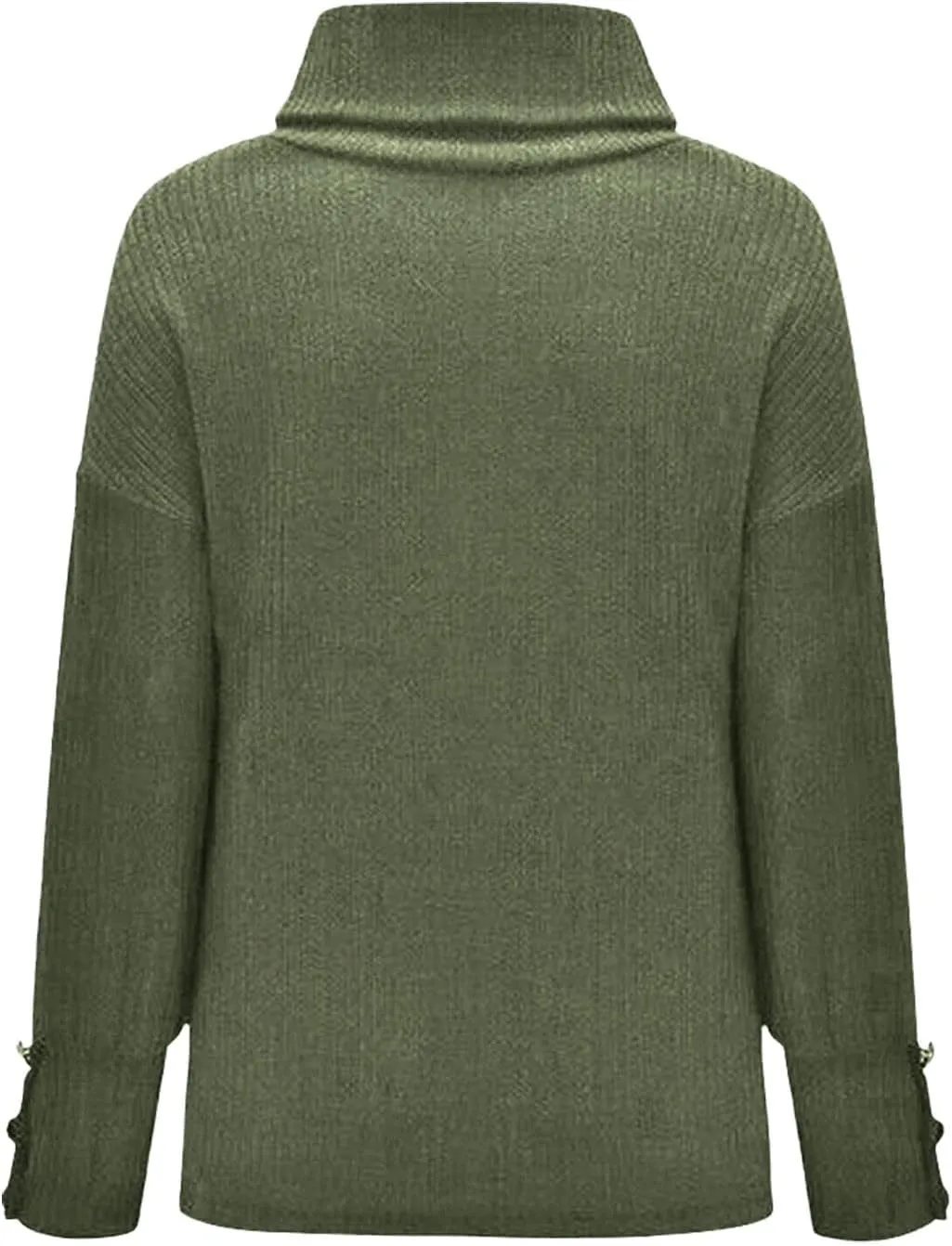 Women's Turtleneck Oversized Button Long Sleeve Knit Tunic Pullover Casual Loose Sweater Tops for 2023 Fall Winter