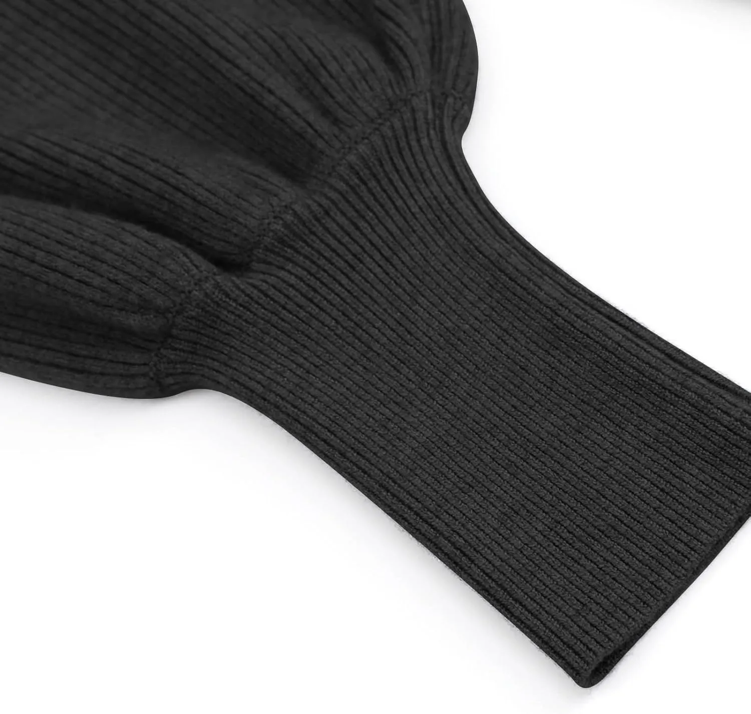 Womens Turtleneck Solid Batwing Sleeves Knitted Jumpers Oversized Sweaters and Pullovers Tops Ribbing Knit Sweater