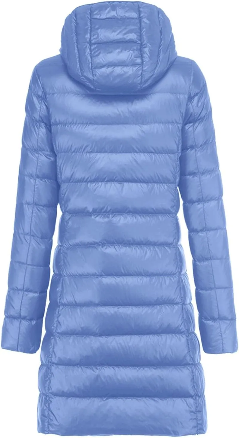 Women's Water Resistant Long Winter Coat Down Jacket Warm Puffer Jacket Parka Padded Coat Winter Outerwear