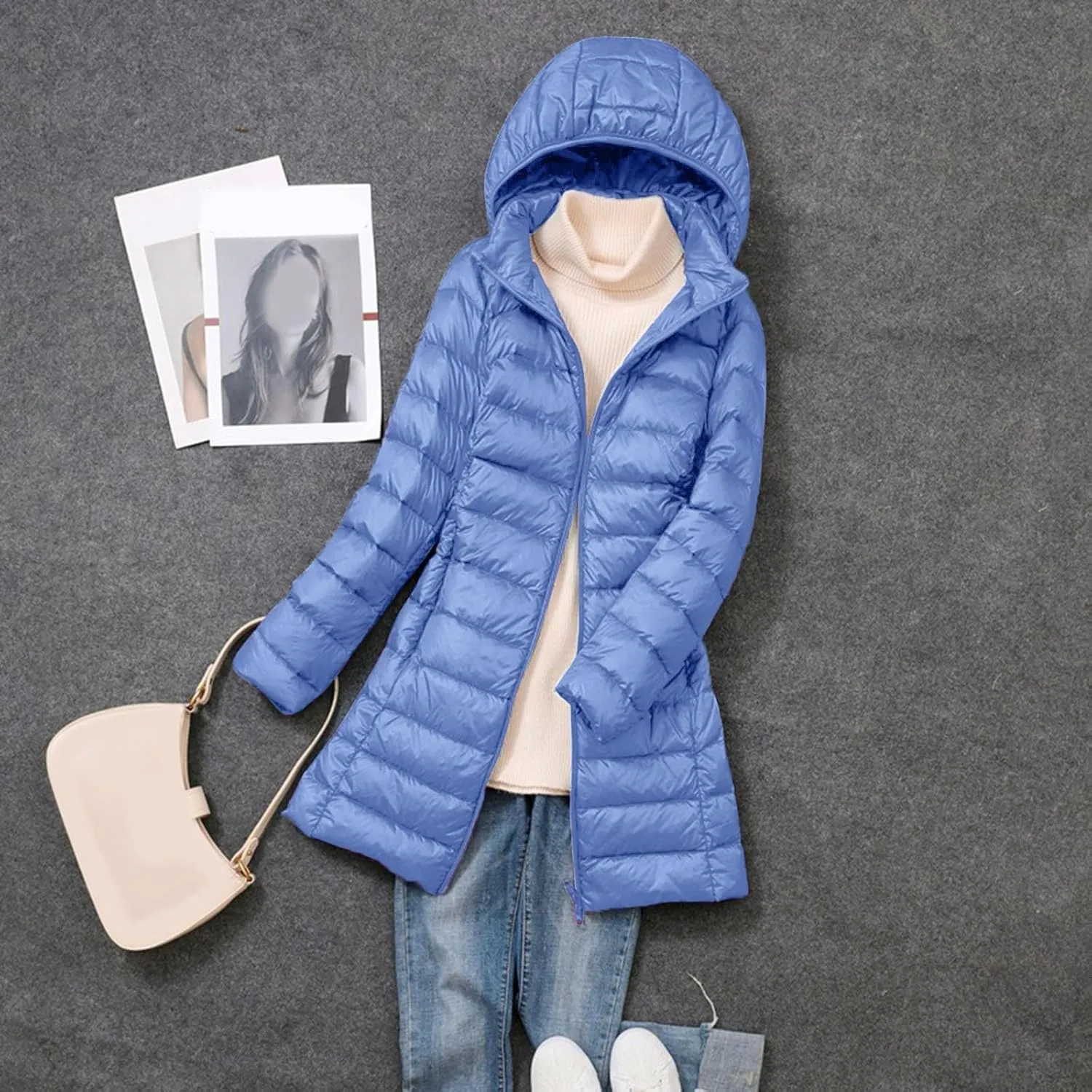 Women's Water Resistant Long Winter Coat Down Jacket Warm Puffer Jacket Parka Padded Coat Winter Outerwear