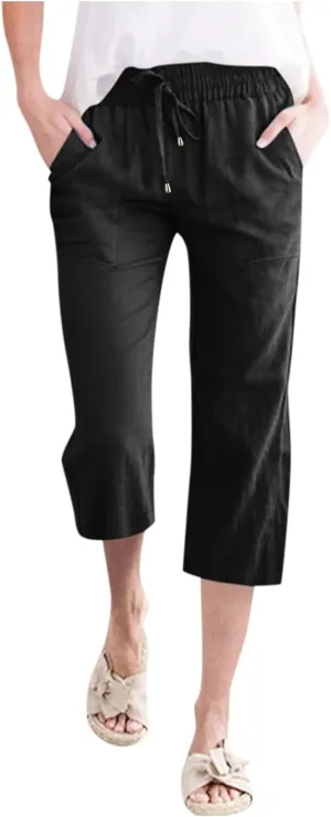 Womens Wide Leg Linen Pants Dressy Casual High Waist Palazzo Pant Button Up Loose Flowy Trouser with Pockets