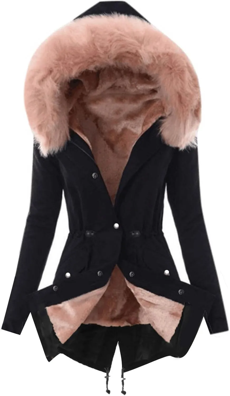 Womens Winter Coats Warm Thickened Sherpa Lined Jacket Hooded Outerwear Plus Size Puffer Parka Down Jackets Overcoat