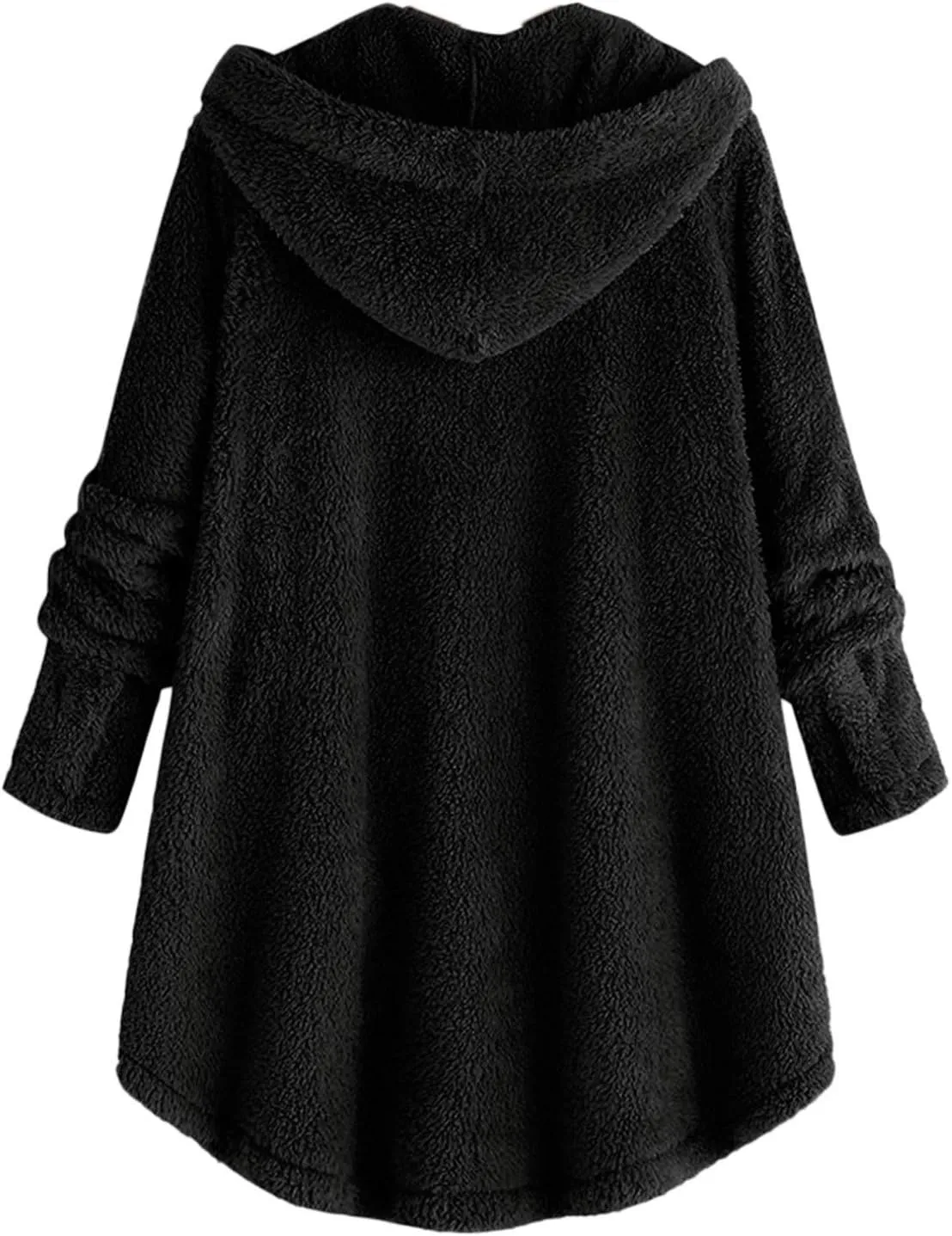 Women's Winter Jackets Plus Size Button Plush Tops Hooded Loose Cardigan Wool Coat Jacket Jackets
