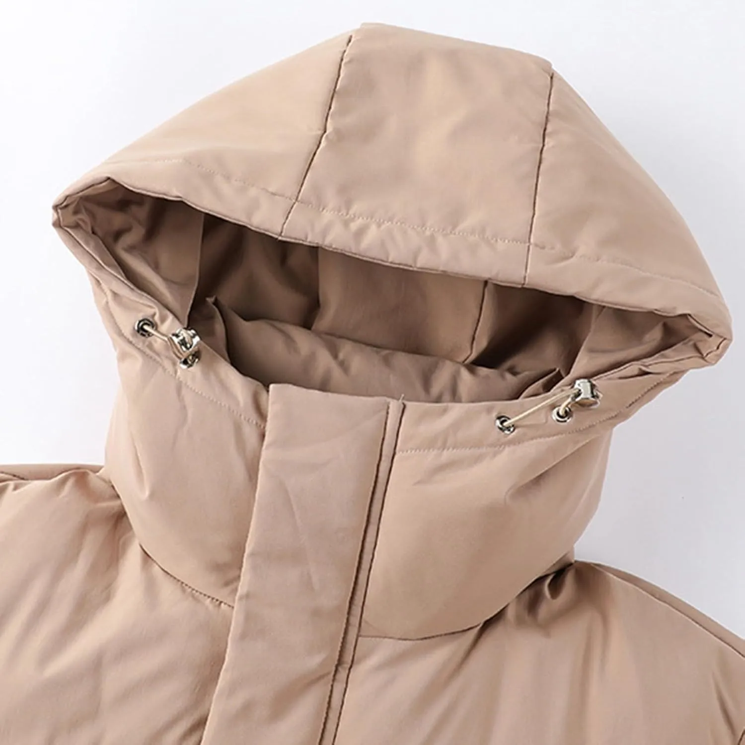 Women's Winter Over Knee Hooded Maxi Long Puffer Down Coat Long Winter Coats Zip Up Padded Coat Maxi Length Outerwear