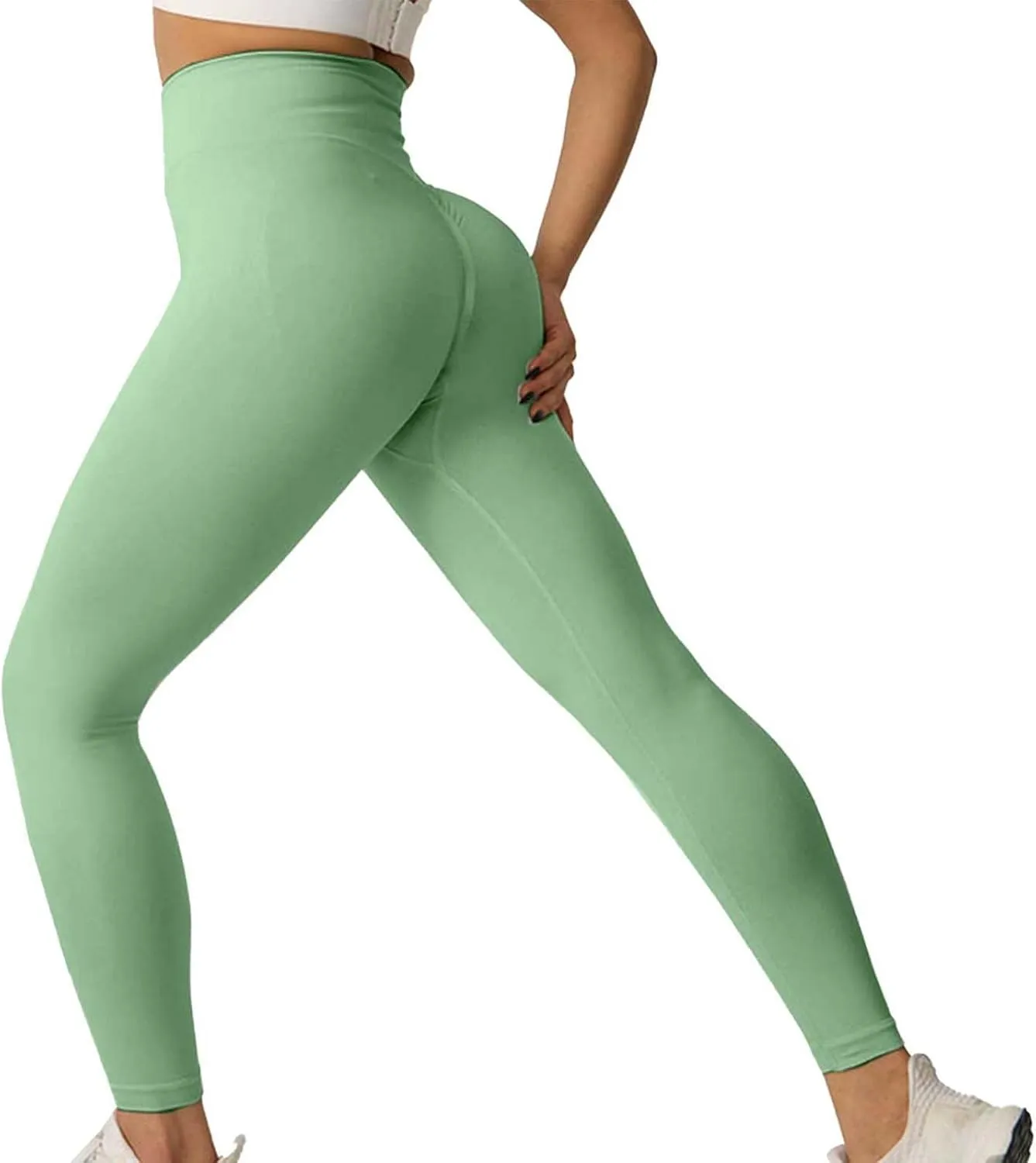 Workout Leggings for Women High Waist Yoga Pants No See Through Tummy Control Cycling Athletic Compression Leggings