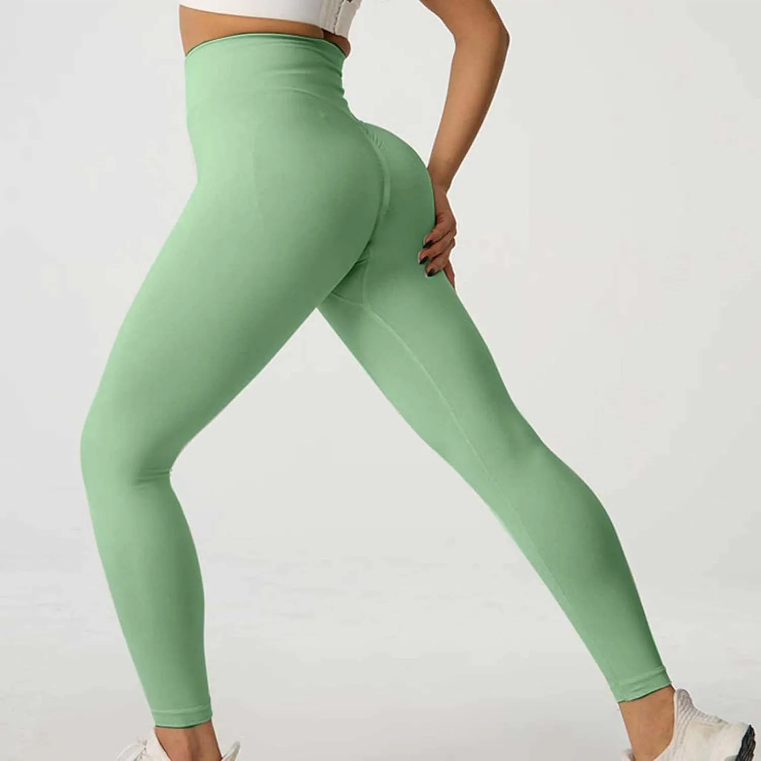 Workout Leggings for Women High Waist Yoga Pants No See Through Tummy Control Cycling Athletic Compression Leggings