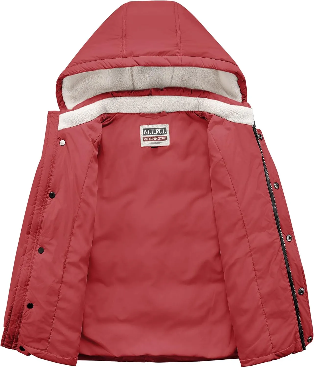 WULFUL Kids Boy's Winter Coat Detachable Hat Puffer Windbreaker Warm Cotton Jacket Parka Down Outdoor Coats
