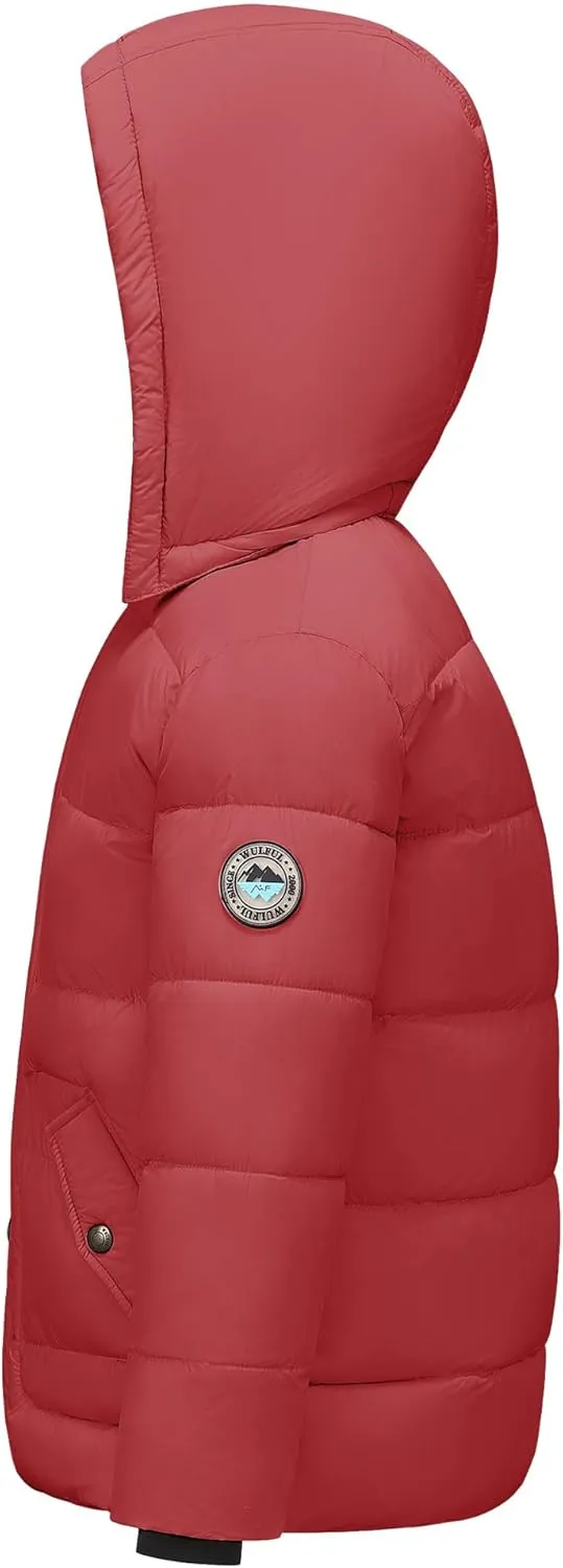 WULFUL Kids Boy's Winter Coat Detachable Hat Puffer Windbreaker Warm Cotton Jacket Parka Down Outdoor Coats