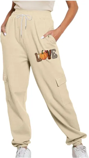 Xiaojmake Baggy Sweatpants for Women with Pockets Fleece Lounge Pajama Bottoms Cinched Running Joggers Fall Outfits 2024