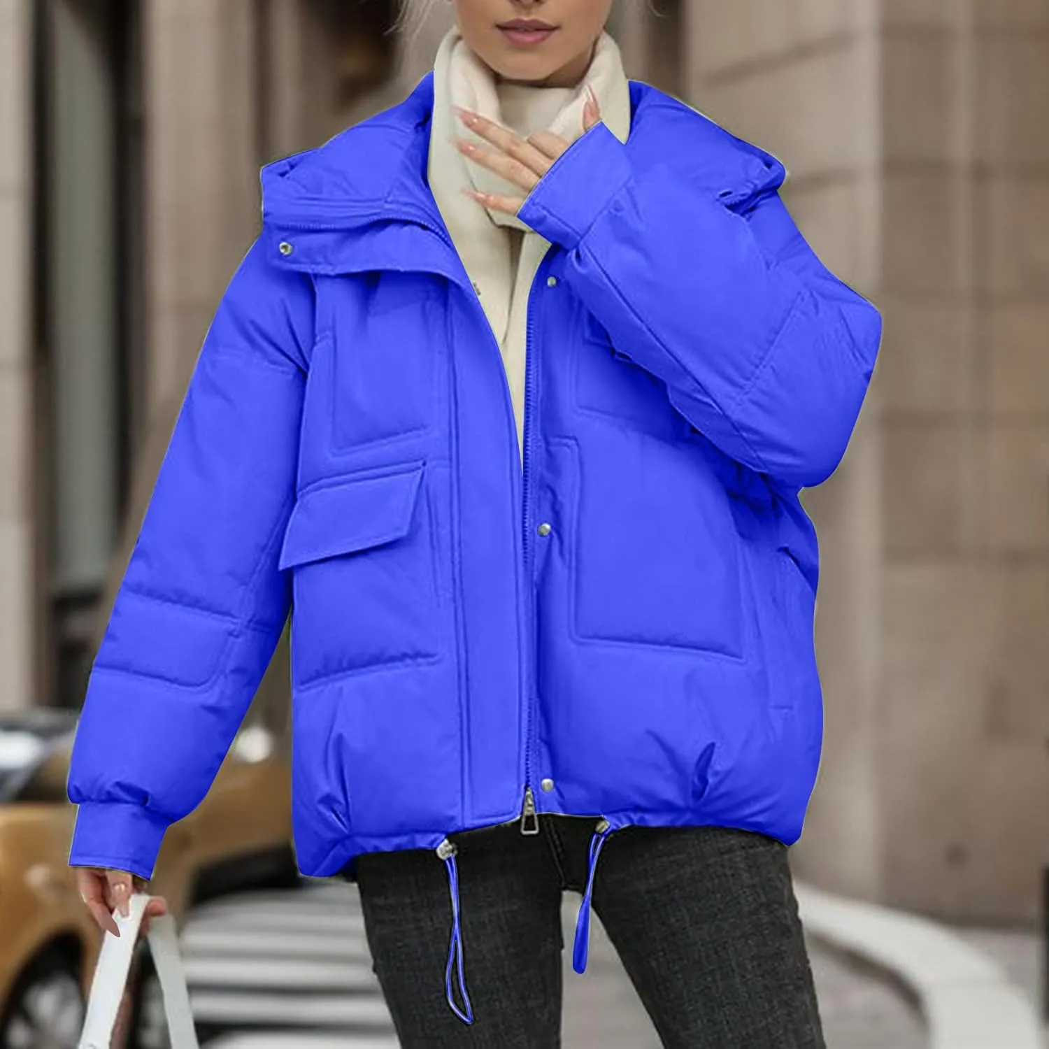 XUNRYAN 2023 Puffer Jackets Womens Quilted Lightweight Winter Warm Down Coat Cropped Jackets Outdoor Overcoat Activewear