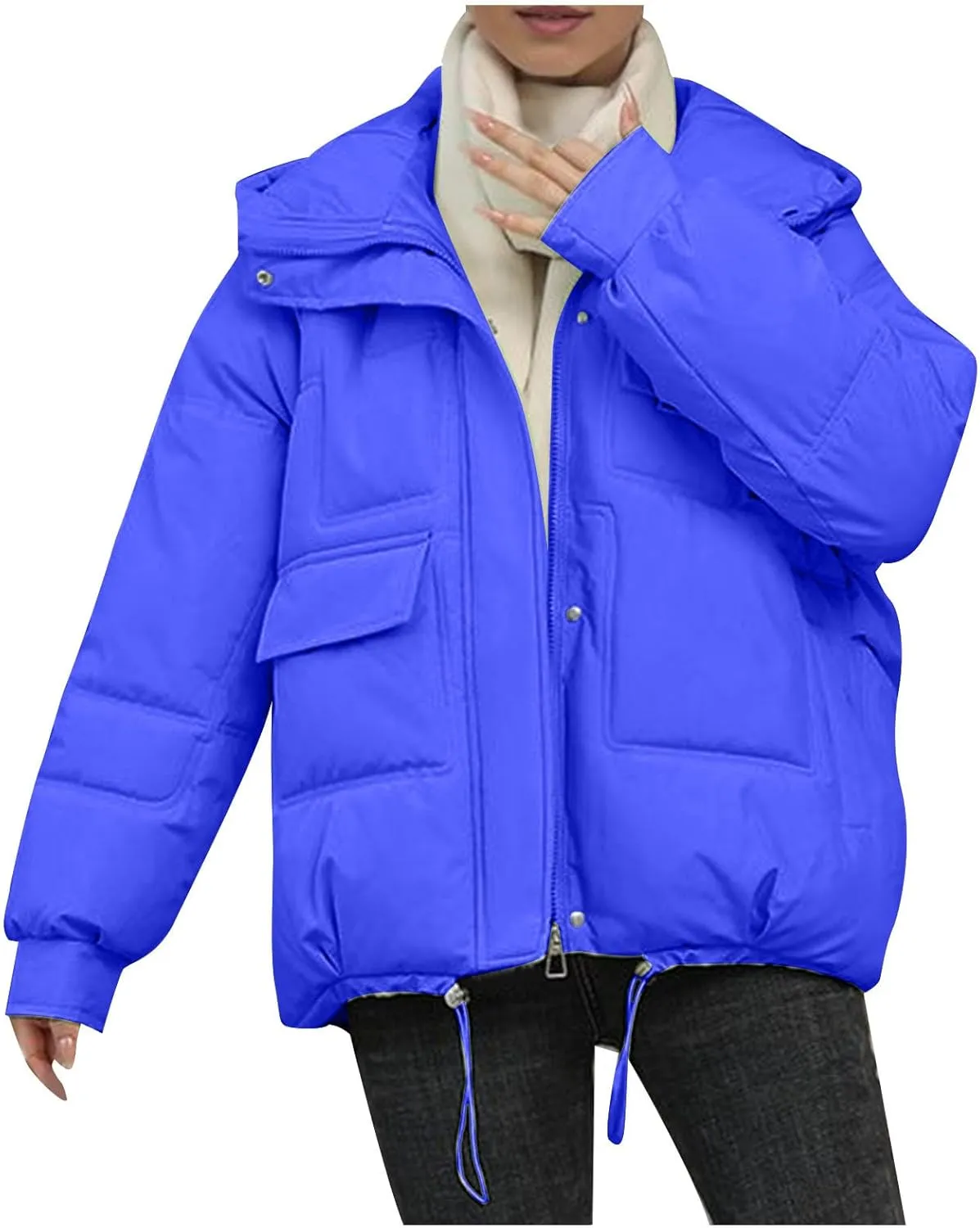 XUNRYAN 2023 Puffer Jackets Womens Quilted Lightweight Winter Warm Down Coat Cropped Jackets Outdoor Overcoat Activewear