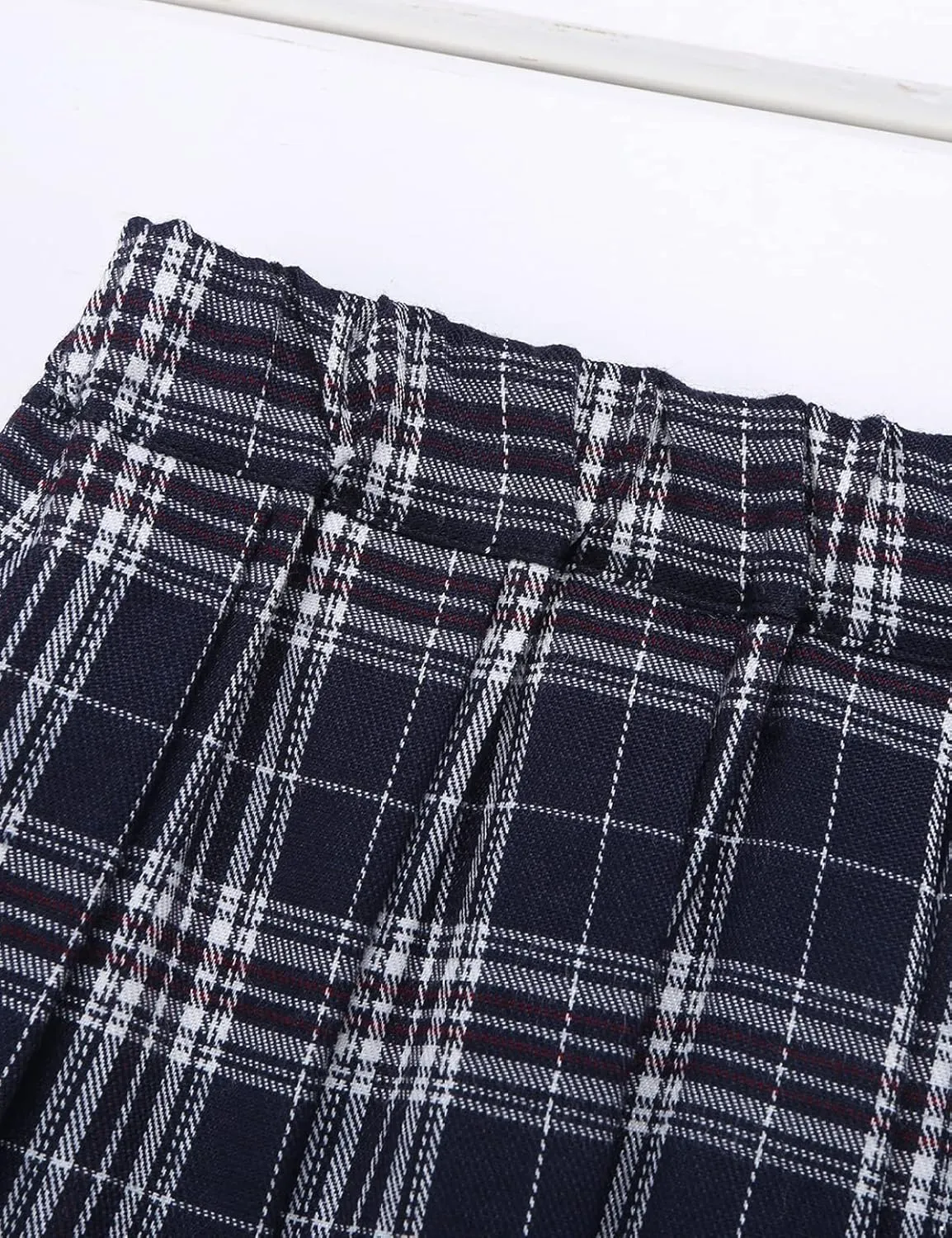Yartina Women Sexy Schoolgirl Plaid Mini Skirt Role Play Pleated Short Dress Lingeries Nightwear
